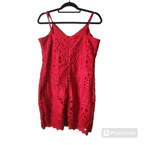 LULU'S Perfect Love Red Lace Mini Dress Sz. XL - Picture 5 of 8